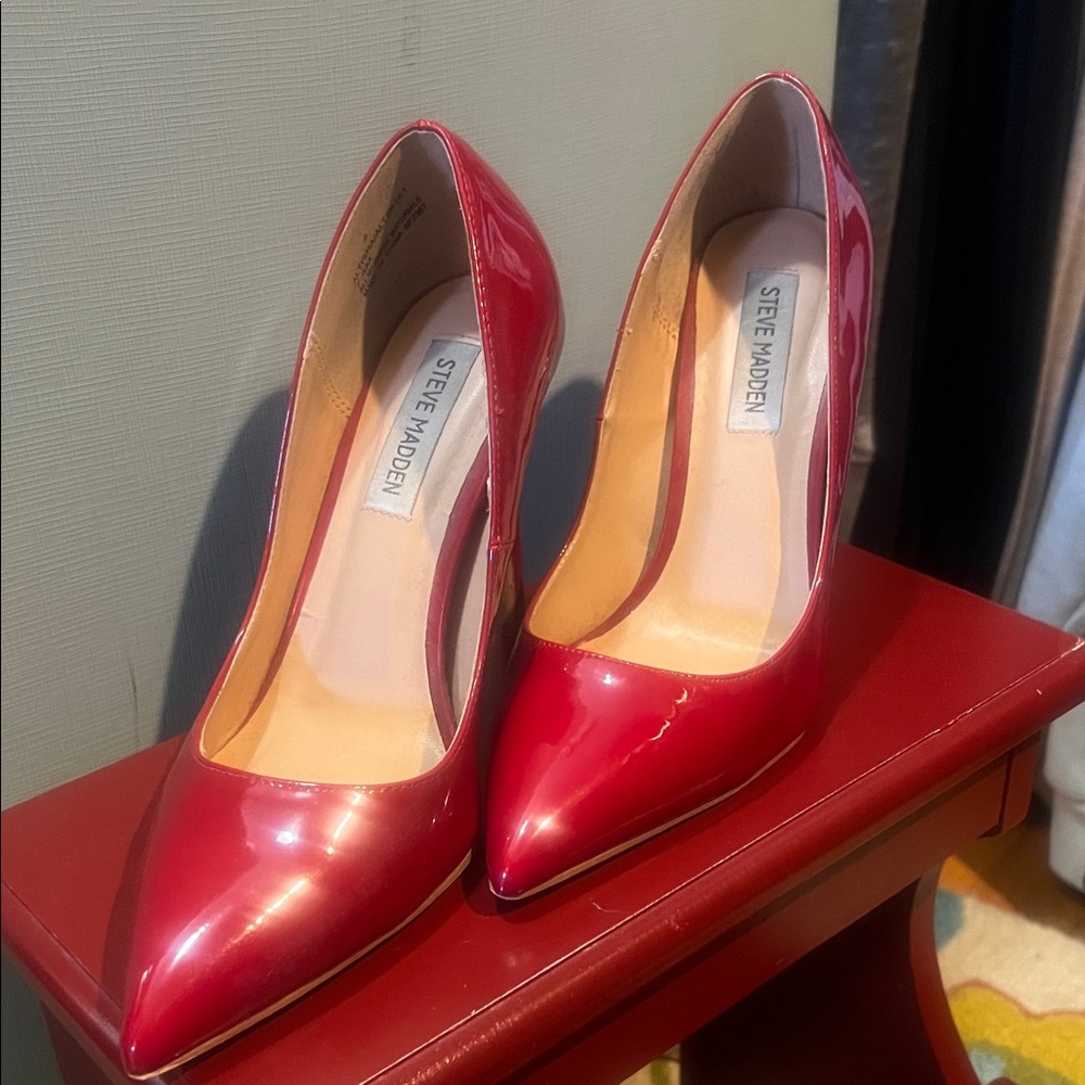 Steve Madden Glossy Red Heels